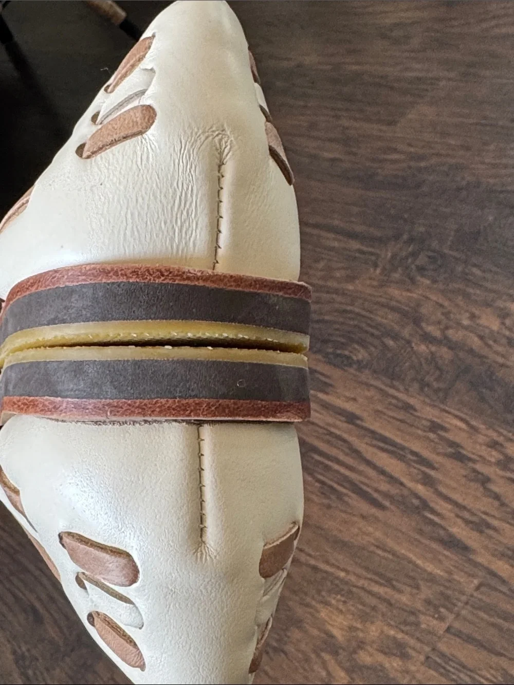 Nisolo New Cream & Tan Woven Leather Slip-Ons